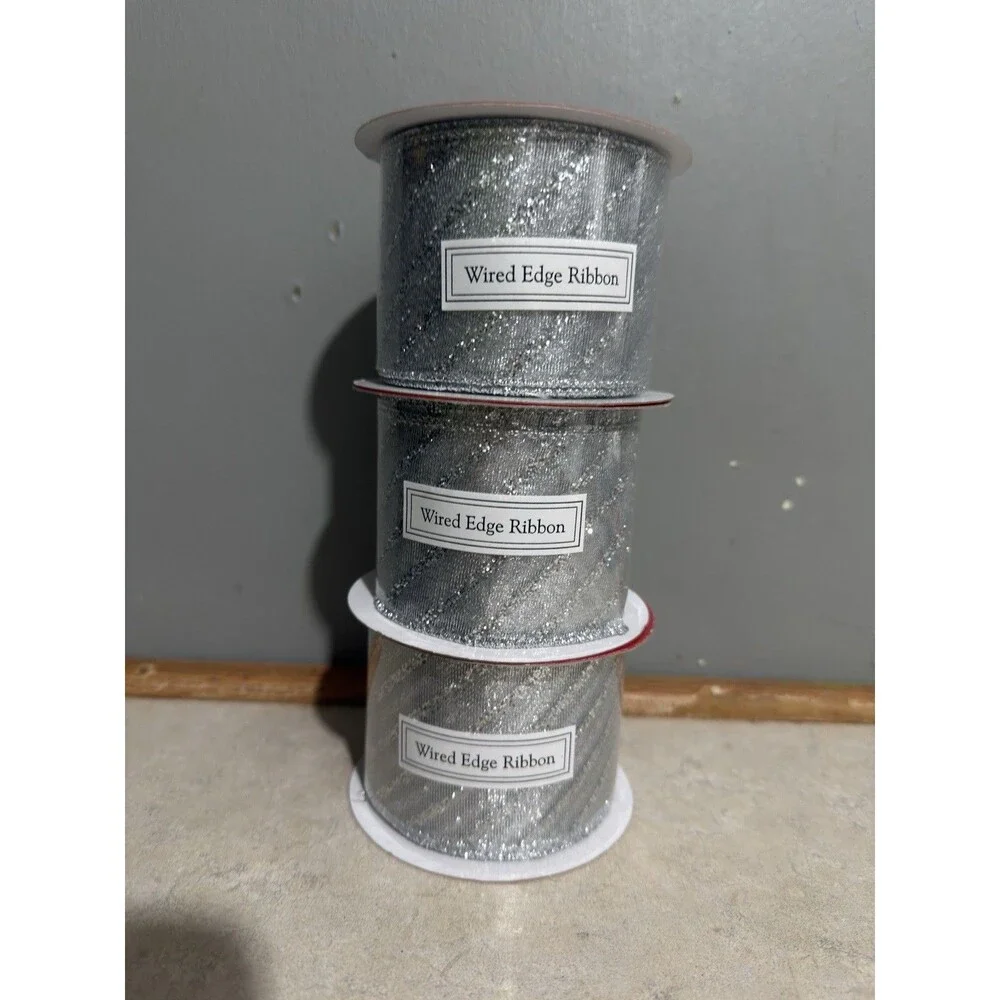 NEW 3 roll wired edge ribbon 2.5